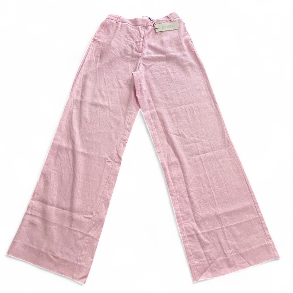 RACHEL ZOE Light Pink Trousers 6, Wide Leg Front Pockets and Zipper